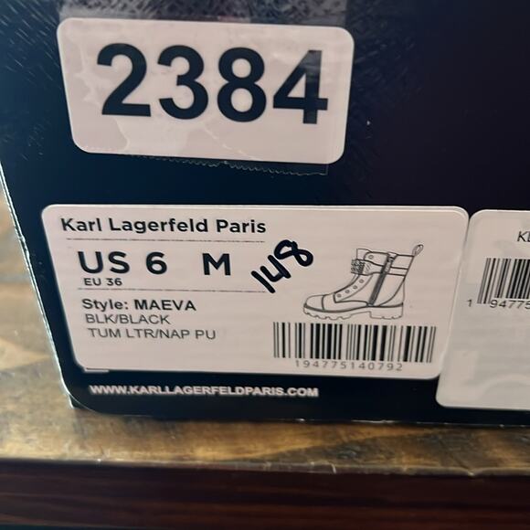 Karl Lagerfeld Maeva Leather Moto Ankle Boots Embellished Straps NEW Size 6 - Picture 9 of 9